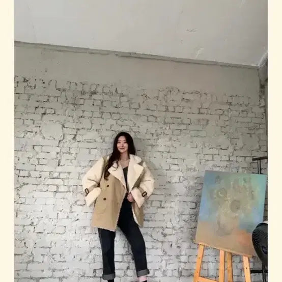 [BUNJANG] Bluemine Sherpa Safari Padded Coat / 가격인하 블루민 양털 뽀글이 사파리 패딩 코트