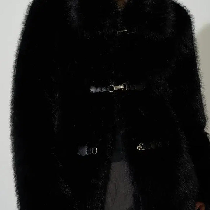 [BUNJANG] Illit Toggle Buckle Shearling Fur Jacket Coat / 일리고 토글 버클 시어링 퍼 자켓 코트