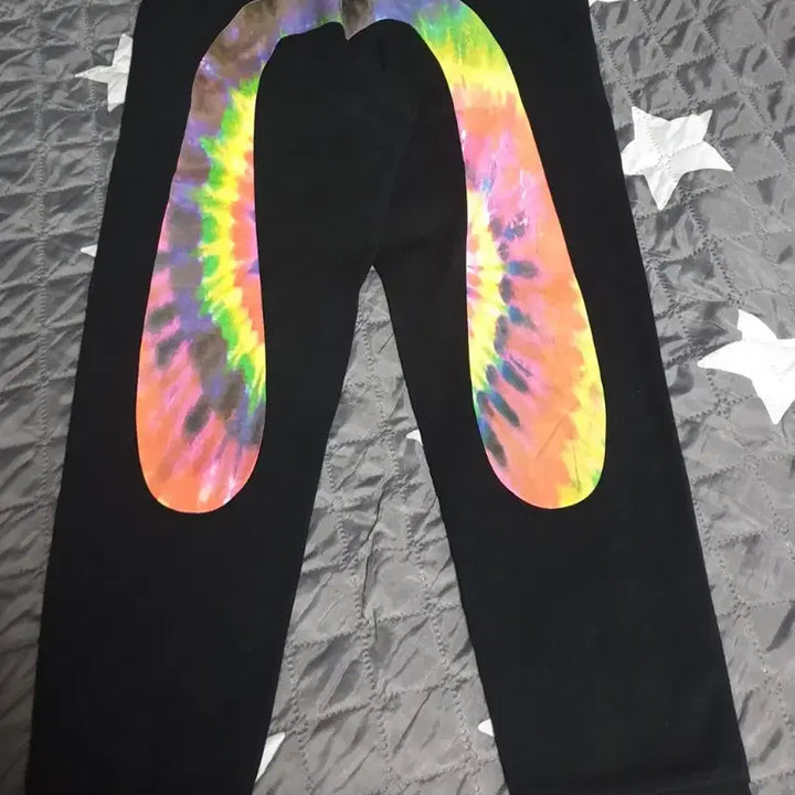 [BUNJANG] EVISU Rainbow Printed Sweat Set / EVISU 프리미엄 퀄리티 레인보우 프린팅 스웨트 셋업(상:XL 하:L)