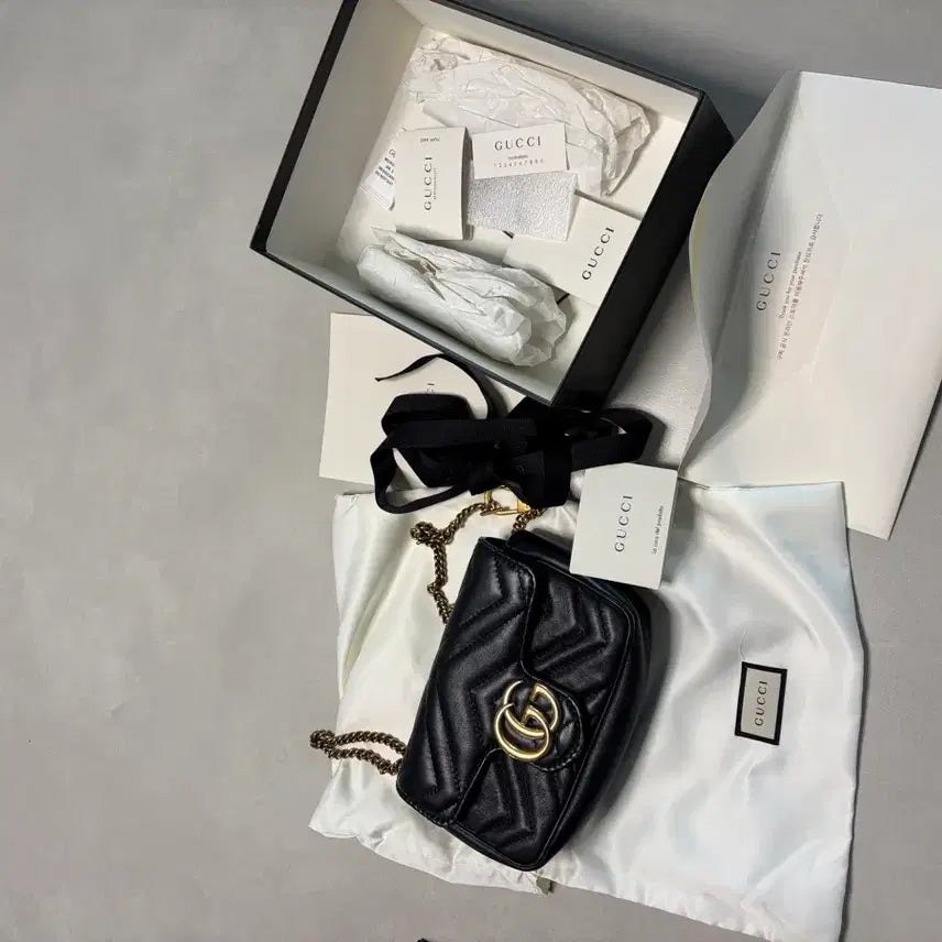 [BUNJANG] Gucci Matelasse Mini Chain Bag Black / 공홈 구매 정품 / 구찌 마틀라세 미니 체인백 블랙