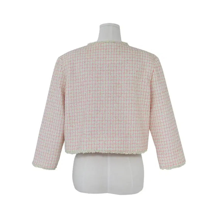 [BUNJANG] Freckle Candy Tweed Crop Jacket / [택O미시착새상품] 프레클 캔디 트위드 크롭 자켓 freckle 핑크