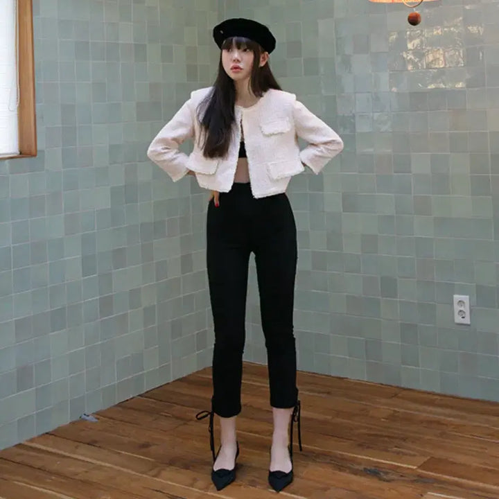 [BUNJANG] Freckle Candy Tweed Crop Jacket / [택O미시착새상품] 프레클 캔디 트위드 크롭 자켓 freckle 핑크