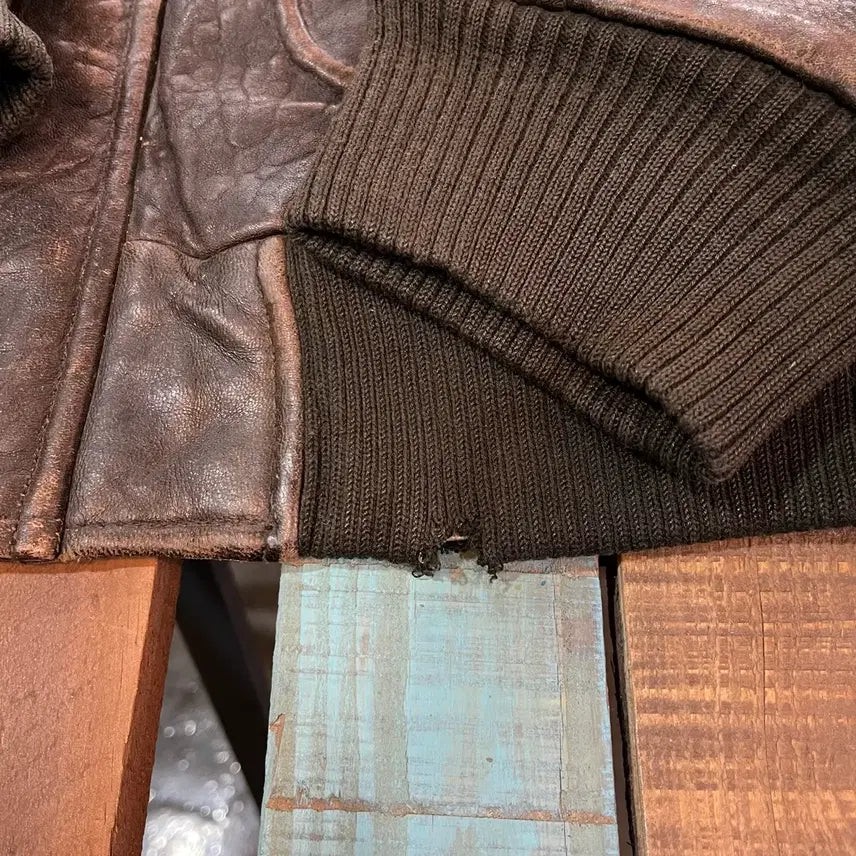 [BUNJANG] Hard Rock Cafe Seoul A2 Flight Jacket / 90s 하드락카페 서울 가죽 A2 플라이트 자켓 Made in Korea