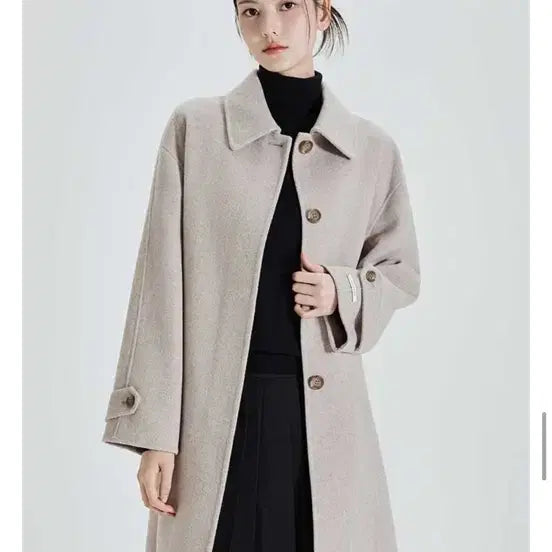 [BUNJANG] MIXXO Ivory Belted Long Coat / 거의 새거 실착1회)미쏘 핸드메이드 벨티드 롱 코트 울70% 아이보리