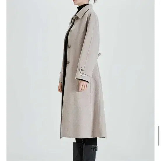 [BUNJANG] MIXXO Ivory Belted Long Coat / 거의 새거 실착1회)미쏘 핸드메이드 벨티드 롱 코트 울70% 아이보리