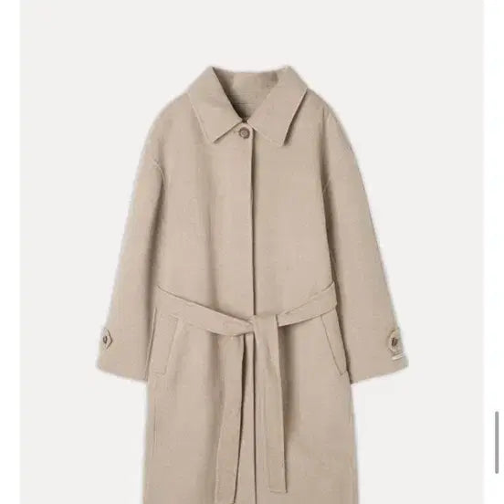 [BUNJANG] MIXXO Ivory Belted Long Coat / 거의 새거 실착1회)미쏘 핸드메이드 벨티드 롱 코트 울70% 아이보리