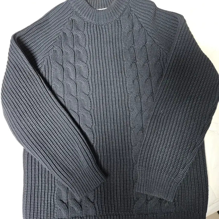 [BUNJANG] COS Cable Knit Sweater Navy / cos코스 꽈배기 니트 스웨터 네이비