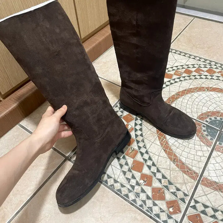 [BUNJANG] Suede Long Boots 225 / 스웨이드 롱부츠 브라운 225