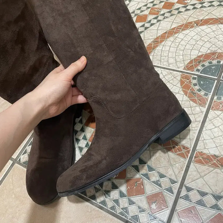 [BUNJANG] Suede Long Boots 225 / 스웨이드 롱부츠 브라운 225