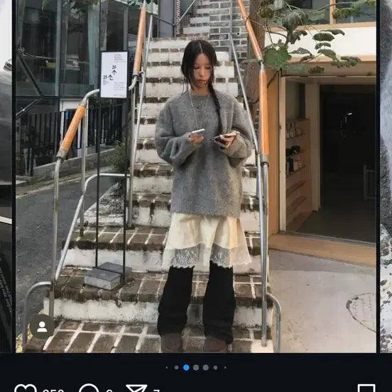 [BUNJANG] London Flat Vivi Alpaca Knit Gray / 런던플랏 비비 알파카니트 그레이