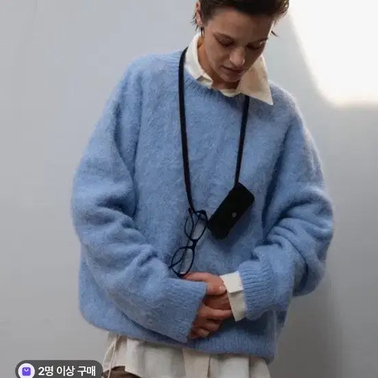 [BUNJANG] London Flat Vivi Alpaca Knit Gray / 런던플랏 비비 알파카니트 그레이