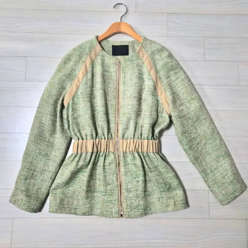 [BUNJANG] Hershe Tweed Short Jacket Green S / 1회 착용) 허앤쉬 hershe  트위드 숏 자켓 그린 s