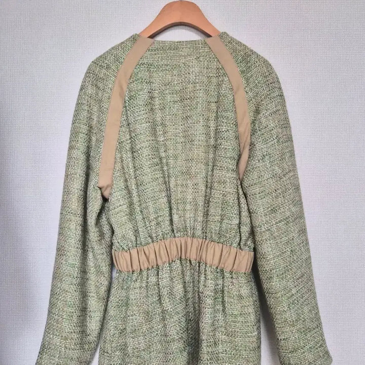[BUNJANG] Hershe Tweed Short Jacket Green S / 1회 착용) 허앤쉬 hershe  트위드 숏 자켓 그린 s