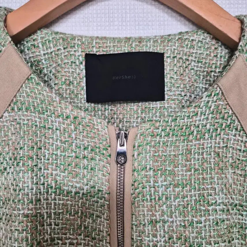 [BUNJANG] Hershe Tweed Short Jacket Green S / 1회 착용) 허앤쉬 hershe  트위드 숏 자켓 그린 s