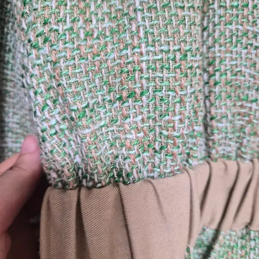 [BUNJANG] Hershe Tweed Short Jacket Green S / 1회 착용) 허앤쉬 hershe  트위드 숏 자켓 그린 s