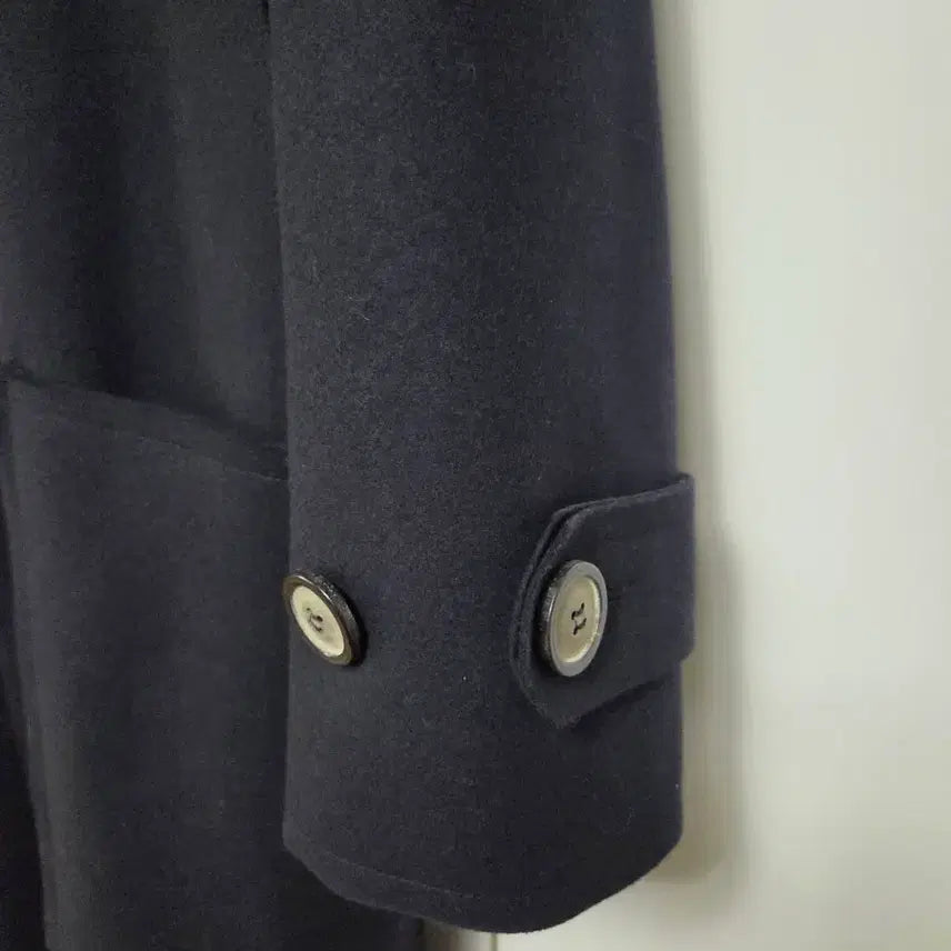 [BUNJANG] Solid Homme Navy High-Neck Duffle Coat / 솔리드옴므 네이비 하이넥 더플 코트