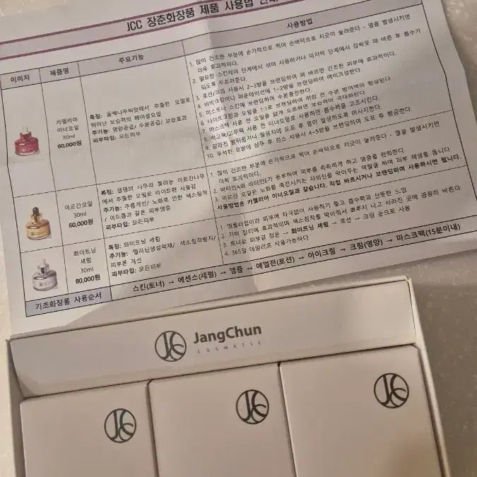 [BUNJANG] JCC Jangchun Cosmetics 3-Piece Set / JCC장춘 화장품 3종 세트 새제품