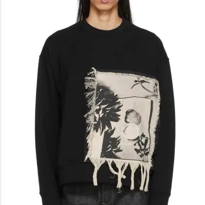 [BUNJANG] Jil Sander Graphic Patchwork Fringe Sweatshirt / 질샌더 그래픽 패치워크 프린지 맨투맨