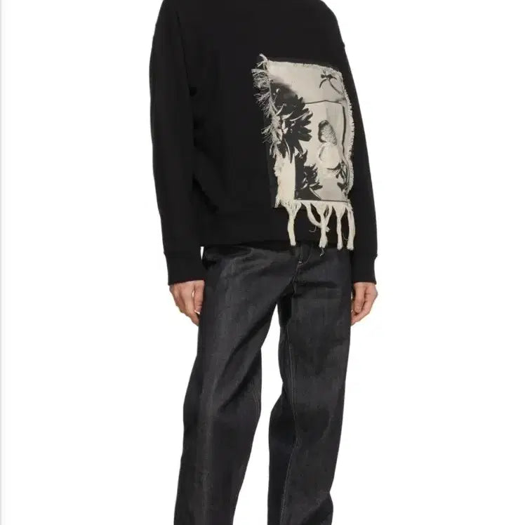[BUNJANG] Jil Sander Graphic Patchwork Fringe Sweatshirt / 질샌더 그래픽 패치워크 프린지 맨투맨