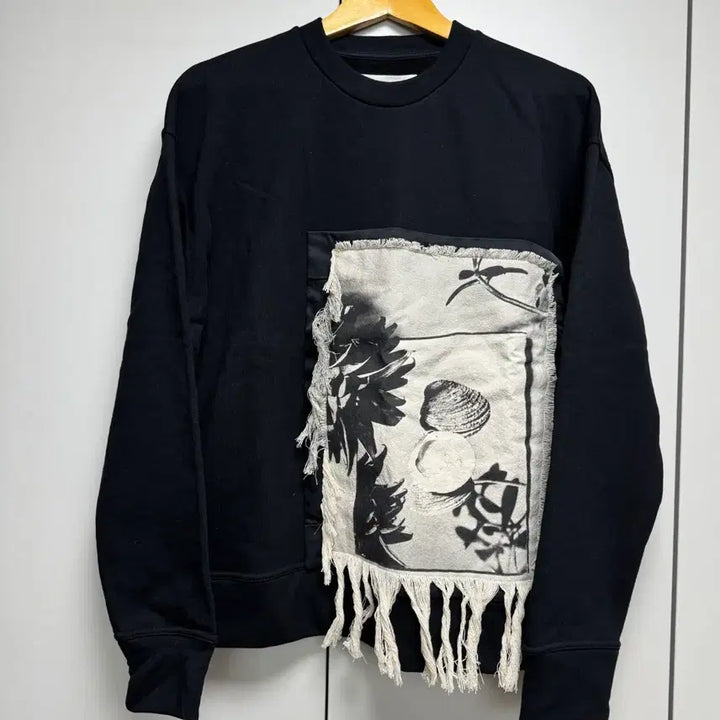 [BUNJANG] Jil Sander Graphic Patchwork Fringe Sweatshirt / 질샌더 그래픽 패치워크 프린지 맨투맨