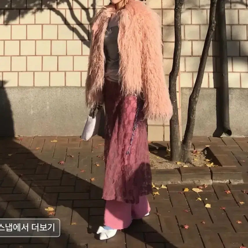 [BUNJANG] Fake Fur Jacket / 스키즘인듀싱 크롭 스파이키 폭스퍼자켓 베이비핑크 페이크시어링숏점퍼헤어리믹