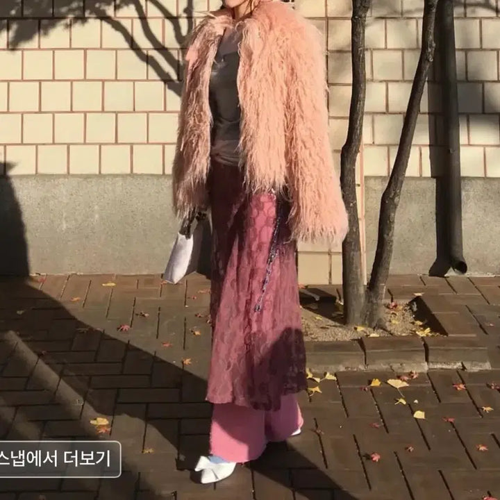 [BUNJANG] Fake Fur Jacket / 스키즘인듀싱 크롭 스파이키 폭스퍼자켓 베이비핑크 페이크시어링숏점퍼헤어리믹