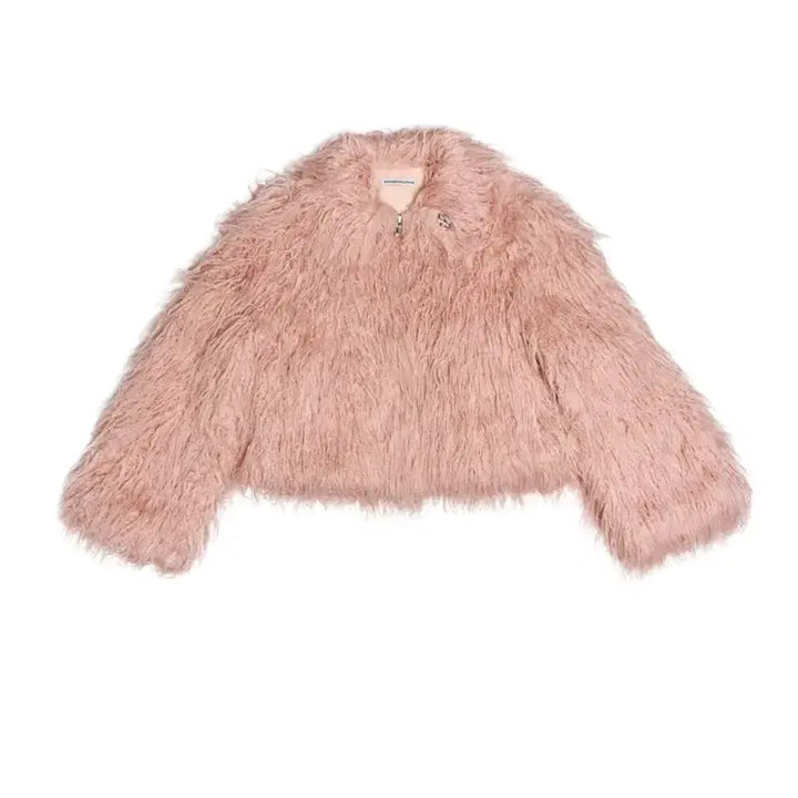 [BUNJANG] Fake Fur Jacket / 스키즘인듀싱 크롭 스파이키 폭스퍼자켓 베이비핑크 페이크시어링숏점퍼헤어리믹