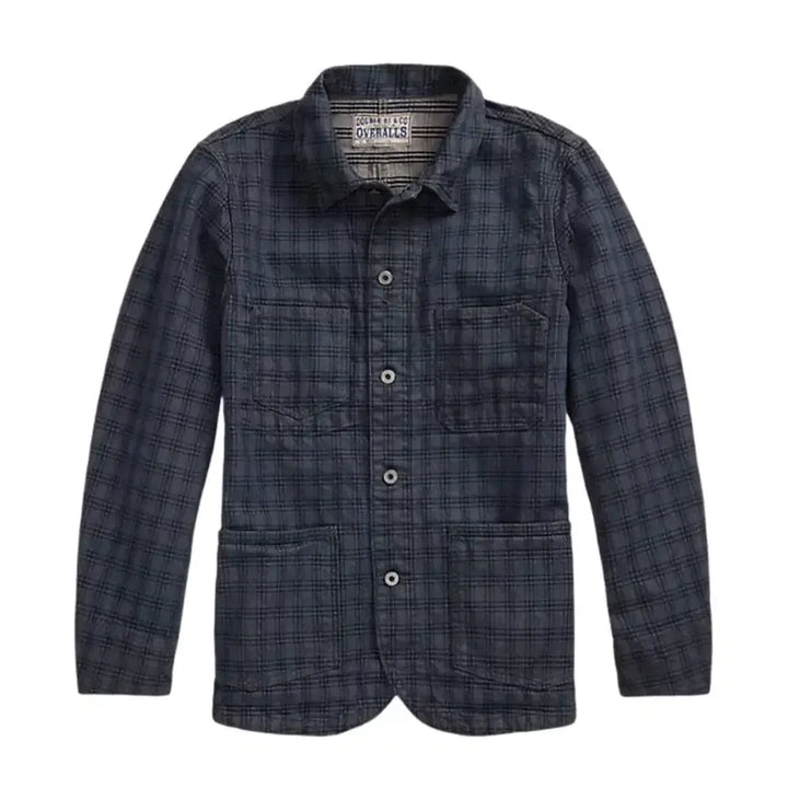 [BUNJANG] RRL Plaid Jacquard Denim Jacket Blazer XL / 더블알엘 rrl 플래드 자카드 데님 자켓 블레이저 XL