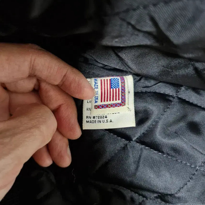 [BUNJANG] 90s Golden Bear Leather Varsity Jacket / [L] 90s golden bear 골든베어 레더 바시티 자켓 미국제조