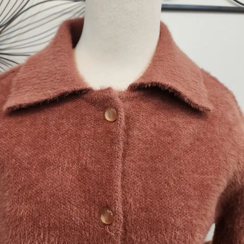 [BUNJANG] SPAO Angora Cardigan Dark Pink (S) / 스파오 _앙고라 가디건 다크핑크 S사이즈