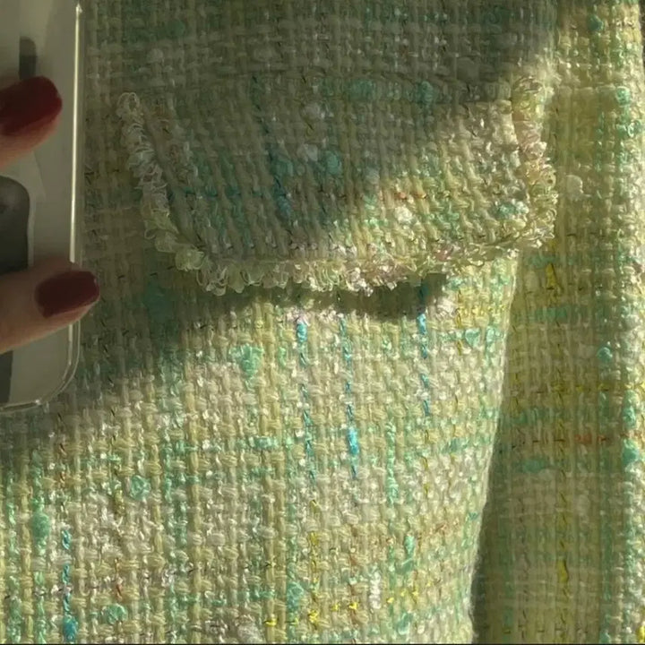 [BUNJANG] Freckle Candy Tweed Crop Jacket - Mint / [택O미시착새상품] 프레클 캔디 트위드 크롭 자켓 freckle 민트