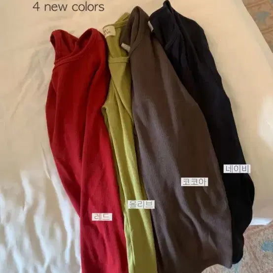 [BUNJANG] Merry From Me Chiz-Tea Basic Long Sleeve (Red) / 메리프롬미 치즈티 긴팔 레드 베이직