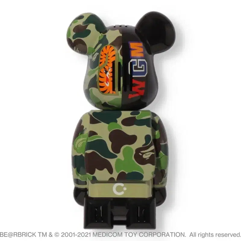 [BUNJANG] BAPE Shark Camo Cleverin Bearbrick Figure / 베이프 샤크 카모 베어브릭 cleverin 한정판 피규어