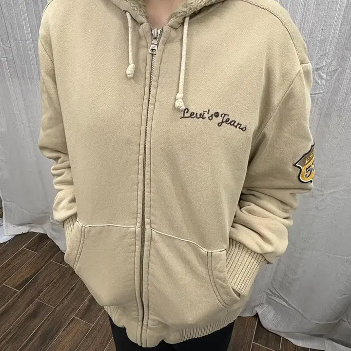 [BUNJANG] Levi's Fleece Lined Hooded Zip-up / 리바이스 빈티디 양털안감 퍼 후드집업