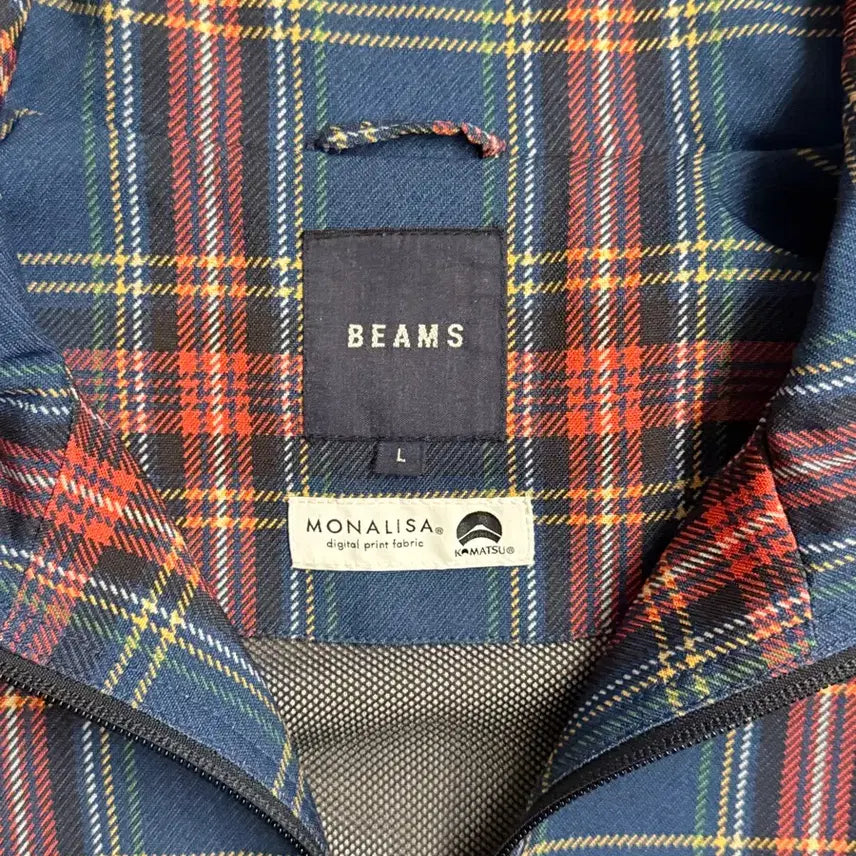 [BUNJANG] BEAMS Check Zip-up Jacket / 빔즈 BEAMS 체크 짚업 자켓 L