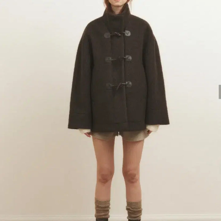 [BUNJANG] AAU Half Duffle Coat Brown / 에이에이유 하프 더플 코트 브라운