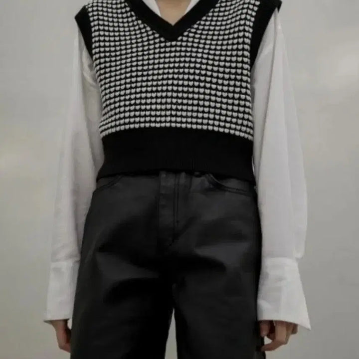 [BUNJANG] NAIN Pattern Crop Knit Vest / NAIN 패턴 크롭 니트 조끼