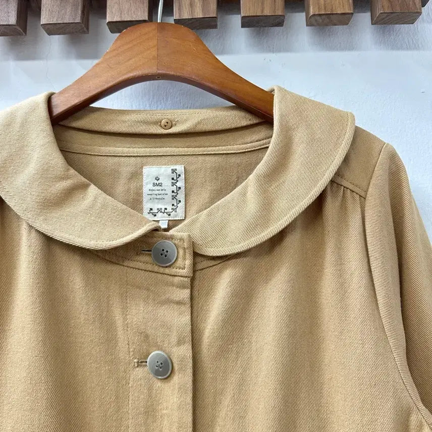 [BUNJANG] SM2 Samansa Mos2 Cotton Round Collar Coat Jacket / 일본빈티지 SM2 사만사모스 코튼 100% 둥근카라 코트 자켓