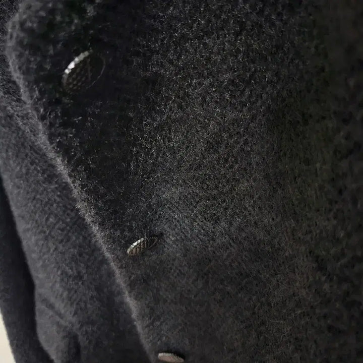 [BUNJANG] Black Wool Blend Collarless Jacket / 블랙 노카라 울 자켓