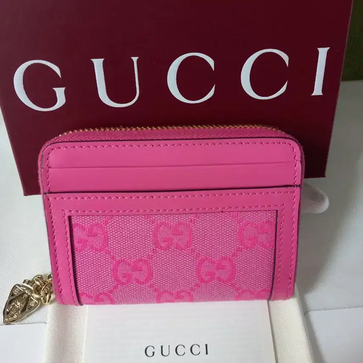 [BUNJANG] Gucci GG Pink Zip Around Card Wallet / S+새상품 구찌GG핑크 지퍼돌이 카드 지갑