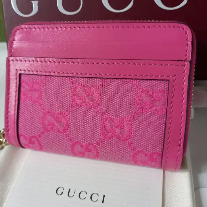 [BUNJANG] Gucci GG Pink Zip Around Card Wallet / S+새상품 구찌GG핑크 지퍼돌이 카드 지갑