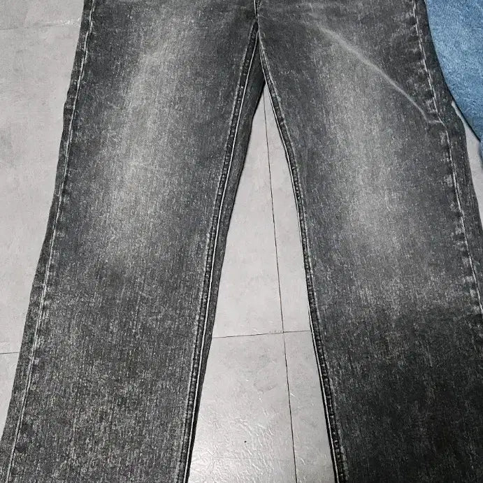 [BUNJANG] Giordano Washed Denim Pants / 지오다노 도톰한 워싱 데님 바지 흑청/블루 71사이스