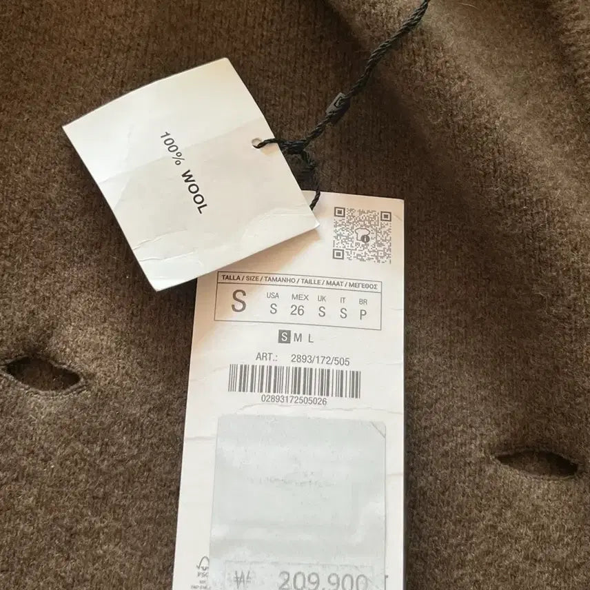 [BUNJANG] Zara 100% Wool Lapel Coat / [70%이상OFF][새상품][S] ZARA 자라 울 100 라펠 코트