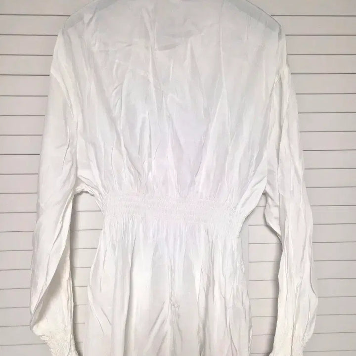[BUNJANG] ab.plus Shirred Waist Blouse (White, 85) / [새상품] (ab.plus) 허리 셔링 블라우스(화이트, 85사이즈)