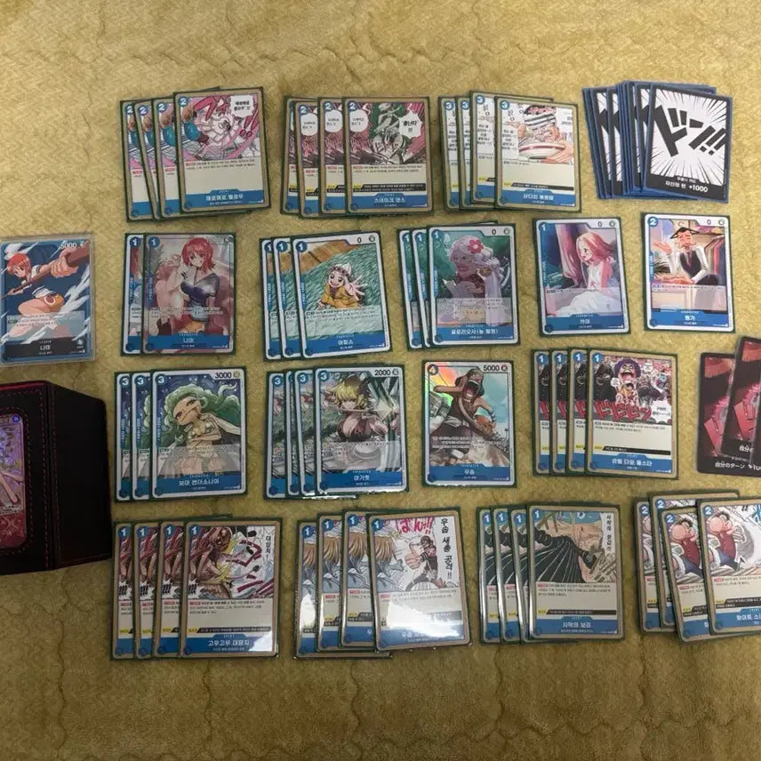 [BUNJANG] One Piece Card Game Nami Deck Full Set / 원피스카드 청나미덱 풀세트 (가죽덱케+장식용카드+슬리브+나미둥 포함)