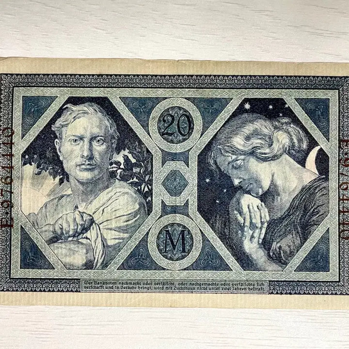 [BUNJANG] German Empire 1915 20 Mark Banknote / [외국돈] 독일제국 1915년 20마르크 극미품