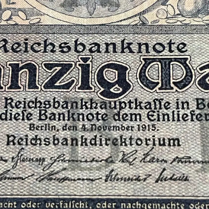 [BUNJANG] German Empire 1915 20 Mark Banknote / [외국돈] 독일제국 1915년 20마르크 극미품