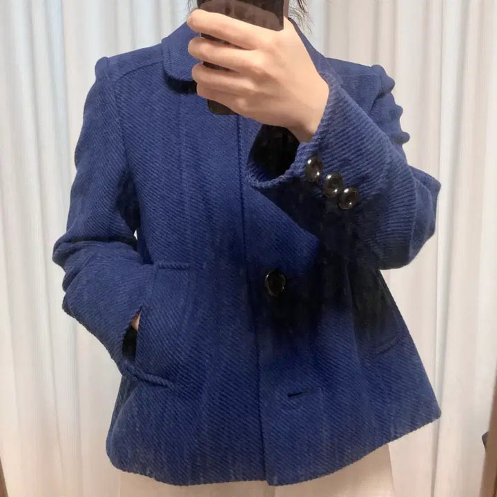 [BUNJANG] [Vintage Japan] Angora Short Coat / 착샷O) [일본 빈티지] 둥근 카라 앙고라 숏 코트