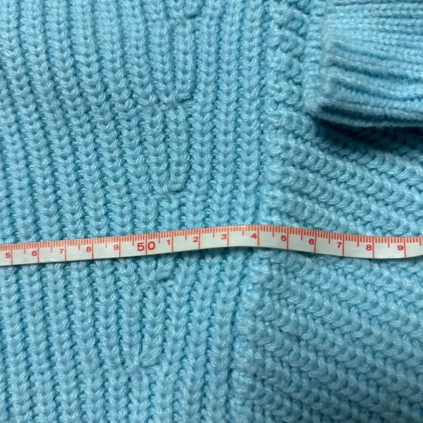 [BUNJANG] ZARA Blue Oversized Knit Zip-up M / 자라 블루 오버핏 니트 집업 M