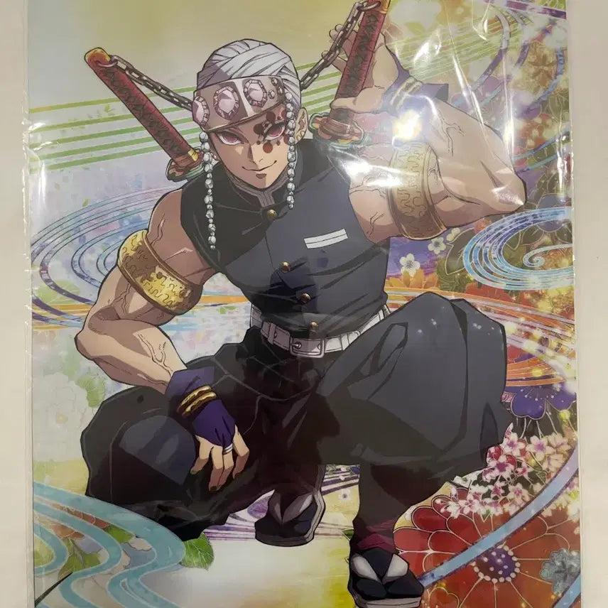 [BUNJANG] Demon Slayer Uzui Lunch Mat & Clear File / [새상품] 귀멸의칼날 우즈이 런천매트 클리어화일 유포타블카페